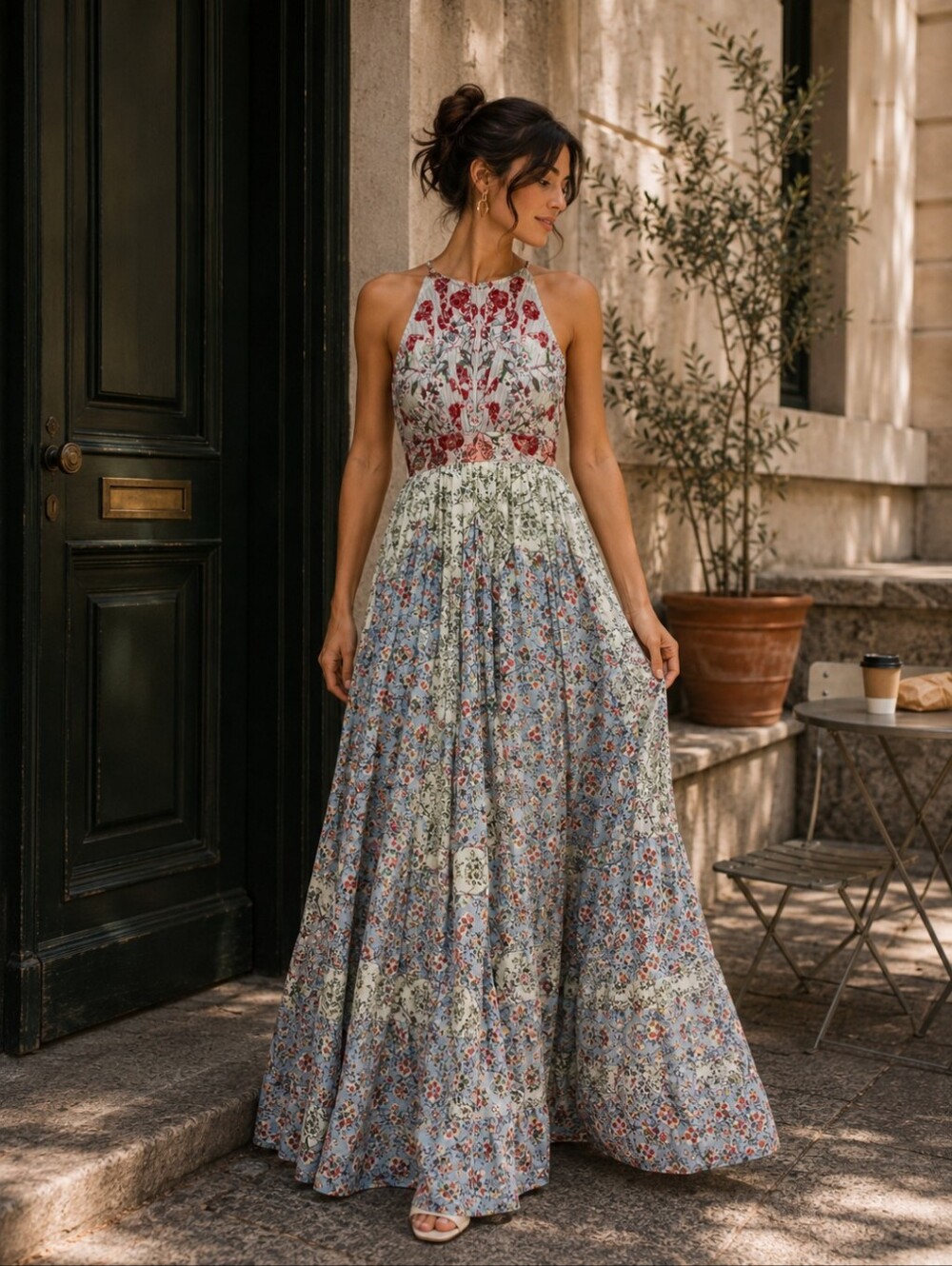 Anthropologie Bhanuni by Jyoti Adelise Beaded Halter Dress